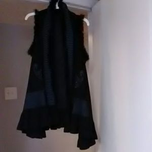 Feathered knit Duster